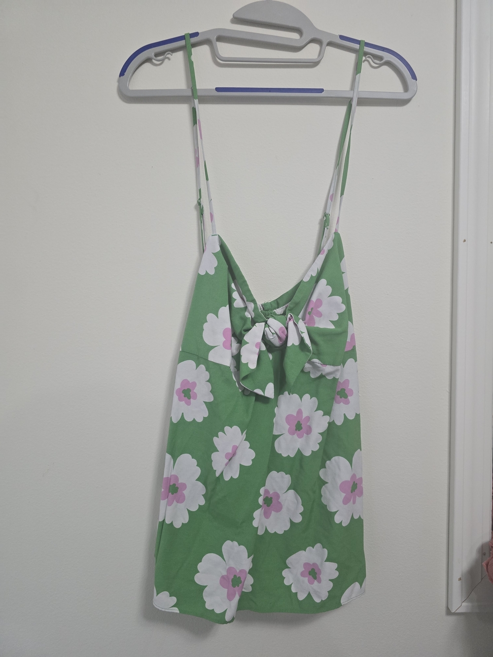 Green Floral Front Twist Cami Top